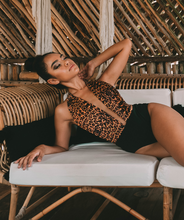 Load image into Gallery viewer, Noa Kai Swimwear Moani One Piece in Leopard and Black