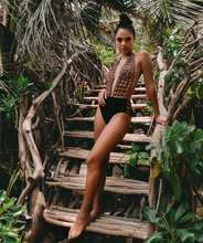 Load image into Gallery viewer, Noa Kai Moani One Piece in Leopard and Black Swimsuit