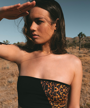 Load image into Gallery viewer, Noa Kai Elle Bandeau Top in Leopard and Midnight Black