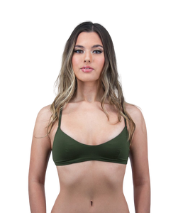 Leilani Forest Green Seamless Bralette Bikini Top 