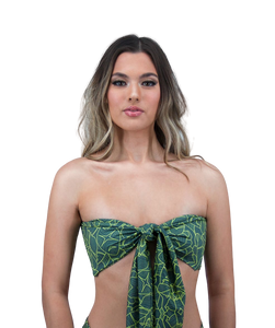 Mira Reversible Bandeau Bikini Top in Jungle Print
