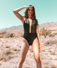 Load image into Gallery viewer, Noa Kai Moani One Piece in Forest Green and Midnight Black Swimsuit